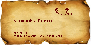 Krevenka Kevin névjegykártya